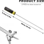 2 PCS 15" Long Screwdriver Set - Flat Blade Screwdriver - Image 2