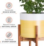 Ayria Mid-Century Modern Wooden Plant Stand - Image 5