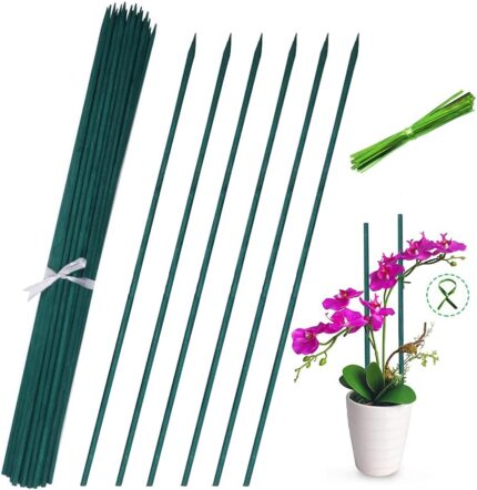 BLUE TOP Green Bamboo Plant Stakes Garden Stakes 15.8 Inch 100PCS
