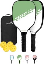 Pickle Paddles Set of 2 with Indoor Balls & Carry Bag